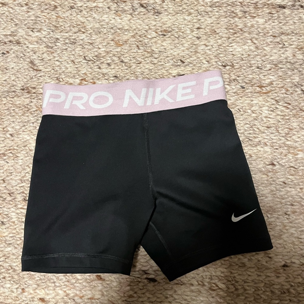 Nike Kids Black and Pink Shorts